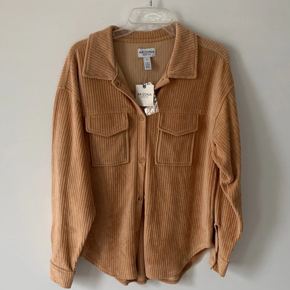 Arizona Jean Company Corduroy Utility Jacket in Camel Brown - Picture 1 of 8